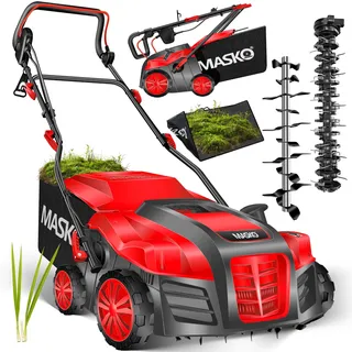MASKO® Elektro Vertikutierer 2in1 Rasenlüfter 1800W, 40cm Arbeitsbreite, 55L Fangkorb