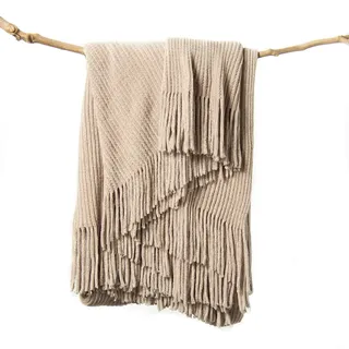 lifein Strickdecke 127 x 152,4 cm Beige