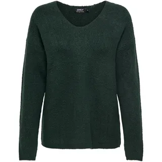 ONLY Damen ONLCAMILLA V-Neck L/S Strickpullover KNT 15204588, Scarab/Detail:melange ,M