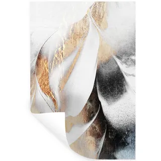 MuchoWow Wandtattoo Luxus - Abstrakt - Gold - Weiß 80x120 cm , Goldfarben , Kunststoff , Rechteckig , 80x120x0.1 cm , Tapeten & Wandverkleidungen, Wandtattoos & Sticker