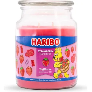 Haribo Duftkerzen im Glas - Duftkerzen fruchtig - Kerze im Glas - Kerzenglas - Duftkerzen im Glas - Haribokerzen - Windlicht mit Duft - Strawberry Happiness - 510g