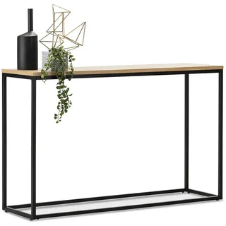 [en.casa] Kittilä Konsolentisch 100x80x30 cm Beige/Schwarz/Roségold