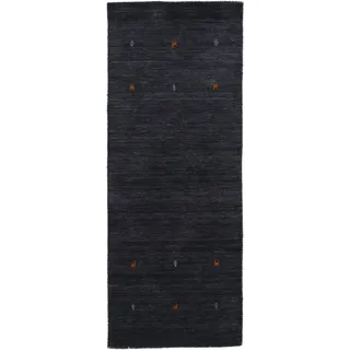 carpetfine Wollteppich »Gabbeh Uni, auch als Läufer und Rund erhältlich« rechteckig 15 mm Höhe reine Wolle, handgewebt, Gabbeh Loom Tiermotiv, große Farbauswahl, schwarz