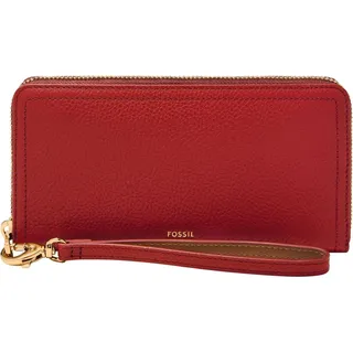 FOSSIL Geldbörse Logan RFID Zip Around Clutch Garnet rot - Rot