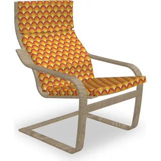 ABAKUHAUS Abstrakt Poäng Sessel Polster, Tangerine Flammen-Muster, Sitzkissen mit Stuhlkissen mit Hakenschlaufe und Reißverschluss, Vermilion Senf - Bunt