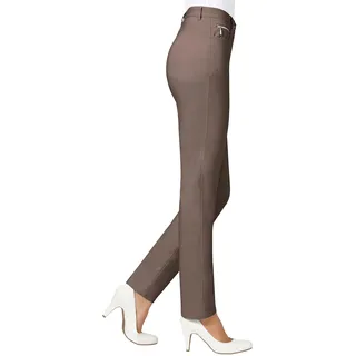 Stretch-Hose STEHMANN, Damen, Gr. 19, Kurzgrößen, grau (stein), 72% Viskose, 25% Polyamid, 3% Elasthan, unifarben, lang, Hosen Stretch-Hose