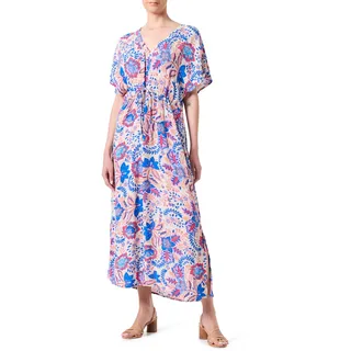 VERO MODA Damen Vmmenny Ss 7/8 Kaftan WVN Ga langes Kleid, Silver Lining/AOP:Hayda, XS