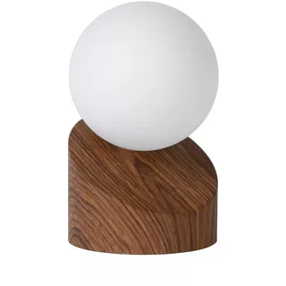 Tischleuchte Holz Glas Wohnzimmer blendarm 16 cm G9 Kugel Lampe Nachttisch