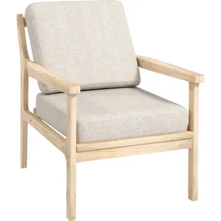 Homcom Relaxsessel Gepolstert mit Kissen 82 x 82 x 62 cm Beige