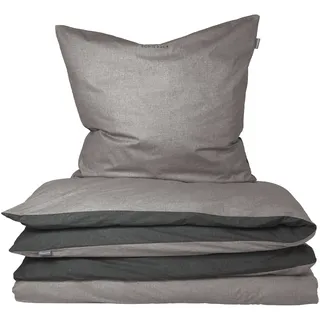 SCHIESSER Doubleface Unifarben Schwarz 155 x 220 cm + 80 x 80 cm