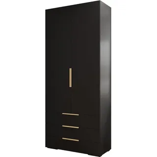 MEBLE KRYSPOL Inova 1 2D3SZ, 236,7x100x47cm - Schwarz, Gold