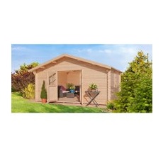 Mr. GARDENER Gartenhaus »Irland 1«, Holz, BxHxT: 340 x 246 x 300 cm (Außenmaße inkl. Dachüberstand) - beige