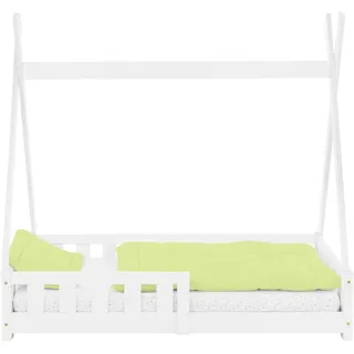 ML-Design Kinderbett Tipi 70 x 140 cm Kiefer massiv weiß
