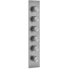 Gessi 316 Fertigmontage-Set Unterputz-Thermostat, vertikalen Montage, 5 separate Wege, eine Rosette, 54520, Farbe: Metall Schwarz gebürstet PVD