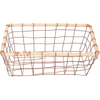 Villa d'Este Home Tivoli Großer rechteckiger Korb 36 x 24 cm aus Eisen und Holz, La Cucina