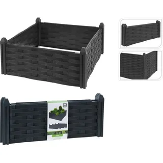 Hochbeet 45 x 45 x 18 cm schwarzer Kunststoff - Schwarz
