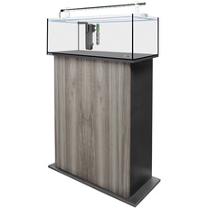 sera AquaTank 96 L mit Acryl Holder und 100 cm Unterschrank Gray, Aquarium ein Komplettset mit LED Beleuchtung, Innenfilter und Heizer