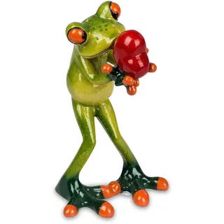 formano lustige Frösche Figur Frosch mit Herz in Händen Poly 13 cm verliebt