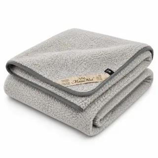 Woolmark ! Merino Schafwolldecke/Kuscheldecke, 100% Merinowolle, Schafwolle Merinowolle SUPER King GRAU Decke 250 x 200 cm