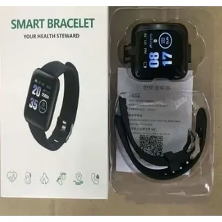 Smartwatch LH719 Rot 36x34x14mm Schrittzähler Herzfrequenz Blutdruck Benachrichtigungen Android iOS - Rot