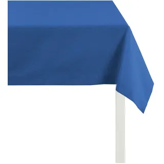 Tischdecke APELT "4362 Rips - UNI" Gr. 1, blau, Ø:170cm, Baumwolle, Polyester, Tischdecken, Tischdecke, Wasser- und Schmutzabweisend