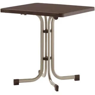 Sieger Klapptisch 70 x 70 x 72 cm champagner/schieferdekor mocca