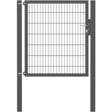 Alberts 635947 Einzeltor Flexo Plus mit Zubehör | verschiedene Breiten und Höhen | Pfostenstärke 100 x 100 mm | anthrazit | Breite 125 cm | Höhe 140 cm