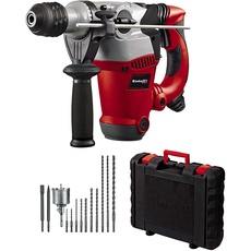 Einhell Bohrhammer-Set RT-RH 32 Kit (1.250 W, 3 Funktionen, pneumatisches Schlagwerk, SDS-plus-Werkzeugaufnahme, inkl. Spitz-/Flachmeißel, Bohrkrone, 10 Bohrer, Koffer)