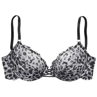 LASCANA LASCANA, Bügel-BH in einem aufregenden Leo-Look, sexy Dessous, schwarz-weiß