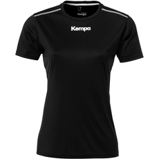 Bild Polyester Shirt Kurzarm Training Top Rundhals Frauen schwarz XS