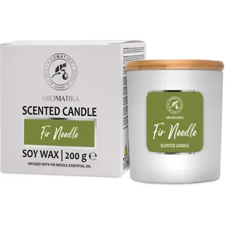 Duftkerze Tannennadel 200 g - Natürlich Tannennadelöl - Sojawachs Kerze - Aroma Kerze im Glas - Aromatherapie - Frischerduft - Geschenk für Weihnachten - Geburtstag - Fir Needle