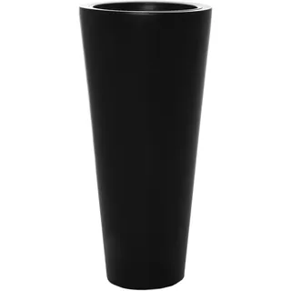 VIVANNO Pflanzkübel Blumenkübel Fiberglas Anthrazit Rondo Classico - 80 cm | Pflanzgefäß konisch & rund, inklusive Einsatz für innen & außen, frostbeständig & wetterfest, Ø 38 cm Durchmesser