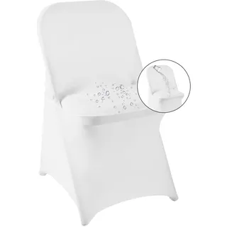 magalo 12 Stück weiße Stuhlhussen aus Spandex, faltbar, wasserdicht, Stretch-Stuhlhussen für Hochzeit, Party, Esszimmer, Bankett und andere besondere Anlässe
