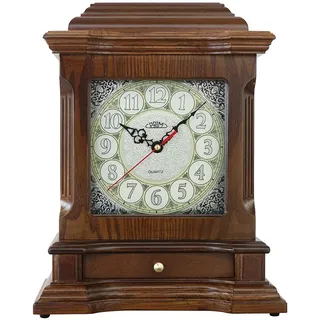 PRIM Old Times Tischuhr Holz Braun 27 x 34 cm arabische Ziffern - Braun