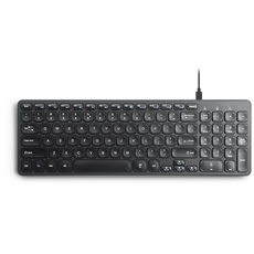 Perixx PERIBOARD-215B US, Wired Type-C Keyboard - Ultra Slim with Scissor Keys - Build-in 2x2 USB-A & C Hubs - 2X Removable USB-A & C Cable - Black - US English......