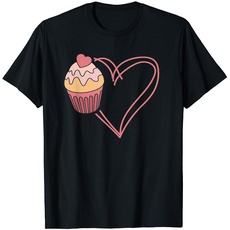 Backen Von Cupcakes Herz Bäcker Design T-Shirt