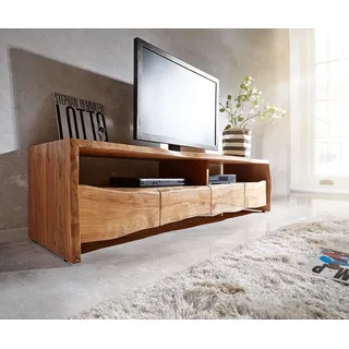 DeLife - Fernsehtisch Live-Edge Akazie Natur 190 cm 4 SchubkÃ€sten Lowboard, Maße: B190 x T47 x H45 cm - Naturbelassen, Hellbraun, Braun