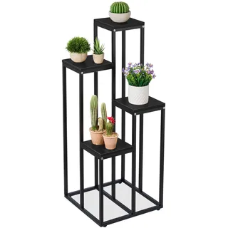 Relaxdays Blumentreppe 100 x 40 x 40 cm Schwarz