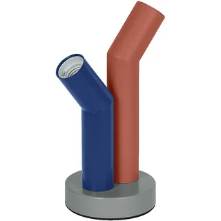 Tischleuchte Stahl Grau Blau Rot OSRAM E27 h:27.5 cm Tischlampe Kinderzimmer