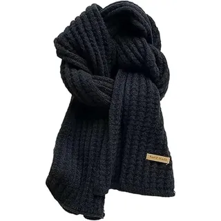 EHOTER Strickschal Warm Langschal Gestrickt Winterschal Einfarbig Mode Groß Verdickt Wollschal Vintage Unisex Schals Deckenschal Halstuch für Damen Mädchen Herren Junge Geschenk