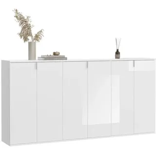 MID.YOU Sideboard Weiß Hochglanz 183x99x34 cm FSC Mix, Schlafzimmer, Schlafzimmer Kommoden