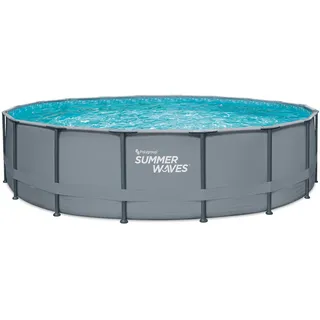 Summer Waves Elite Frame Pool Set rund 549 x 132 cm inkl. Sandfilteranlage, Reinigungsset, Abdeckplane, Filterpumpe