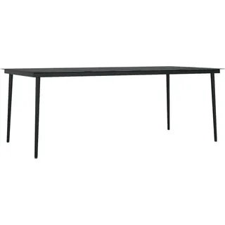 vidaXL Garten-Esstisch Schwarz 200x100x74 cm Stahl und Glas - Schwarz