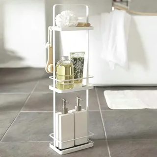 Yamazaki Badutensilio-Ständer Tower Badregal 3 Ebenen weiß Metall 06634