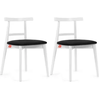 KONSIMO Esstischstühle 2 St "LILIO", Schwarz, Buchenholz, Vintage, 47x76,5x45cm - Schwarz