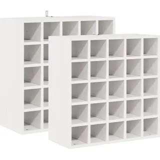 vidaXL Weinregal 2 pcs Weiß 56 x 25 x 56 cm Massives Kiefernholz - Weiß