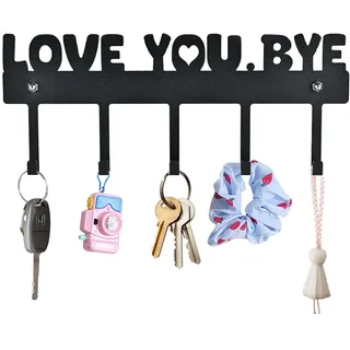 FrostyFlair Schlüsselbrett, 10x4 Zoll Schlüsselhalter Wandhalterung Mit 5 Haken, Ohne Bohren Schlüsselbrett Modern, Schlüsselaufbewahrung, Deko Flur, Deko Wand