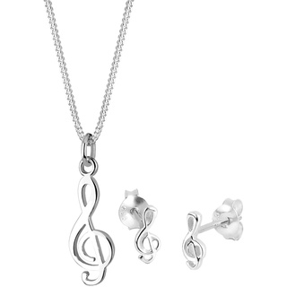 Elli Notenschlüssel 925 Sterling Silber Schmuck-Set Damen