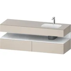 Duravit Qatego Einbauwaschtisch mit Konsolenwaschtischunterbau, 1600x550x600mm, Nische Weiß Matt, Becken rechts, QA4796018, Farbe: Taupe Matt