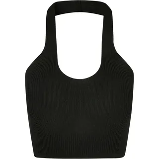 URBAN CLASSICS Rib Knit Crossed Neckholder ärmelloses T-Shirt Black L